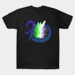 Aro Pride Flag Crystal Dragon T-Shirt